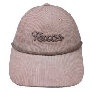 Home Free Baseball Cap Pink One Size Texas Corduroy Rope Hat Script Slideback